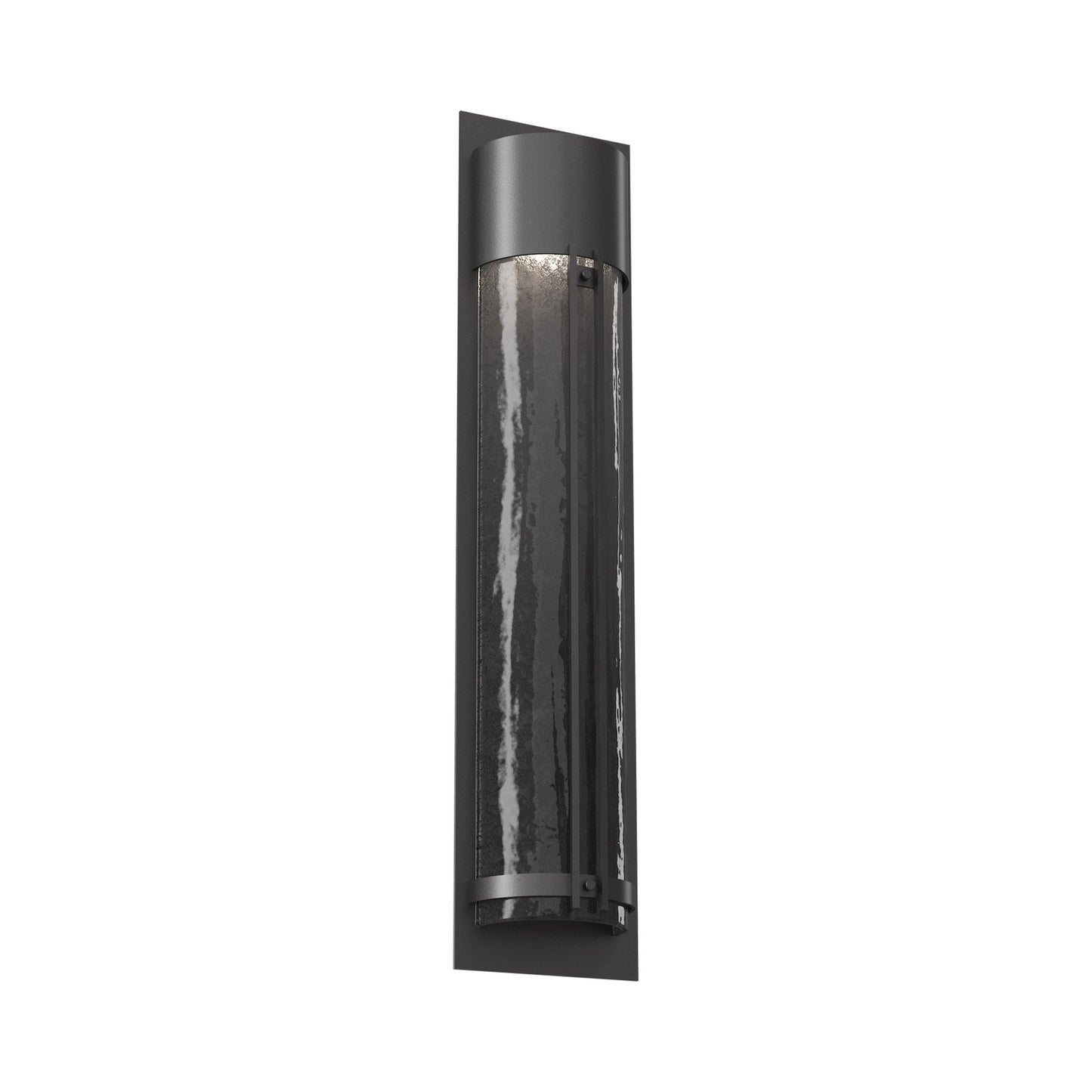 Half Round Outdoor LED Wall Light in Argento Grey/Smoke Granite (31.3-Inch).