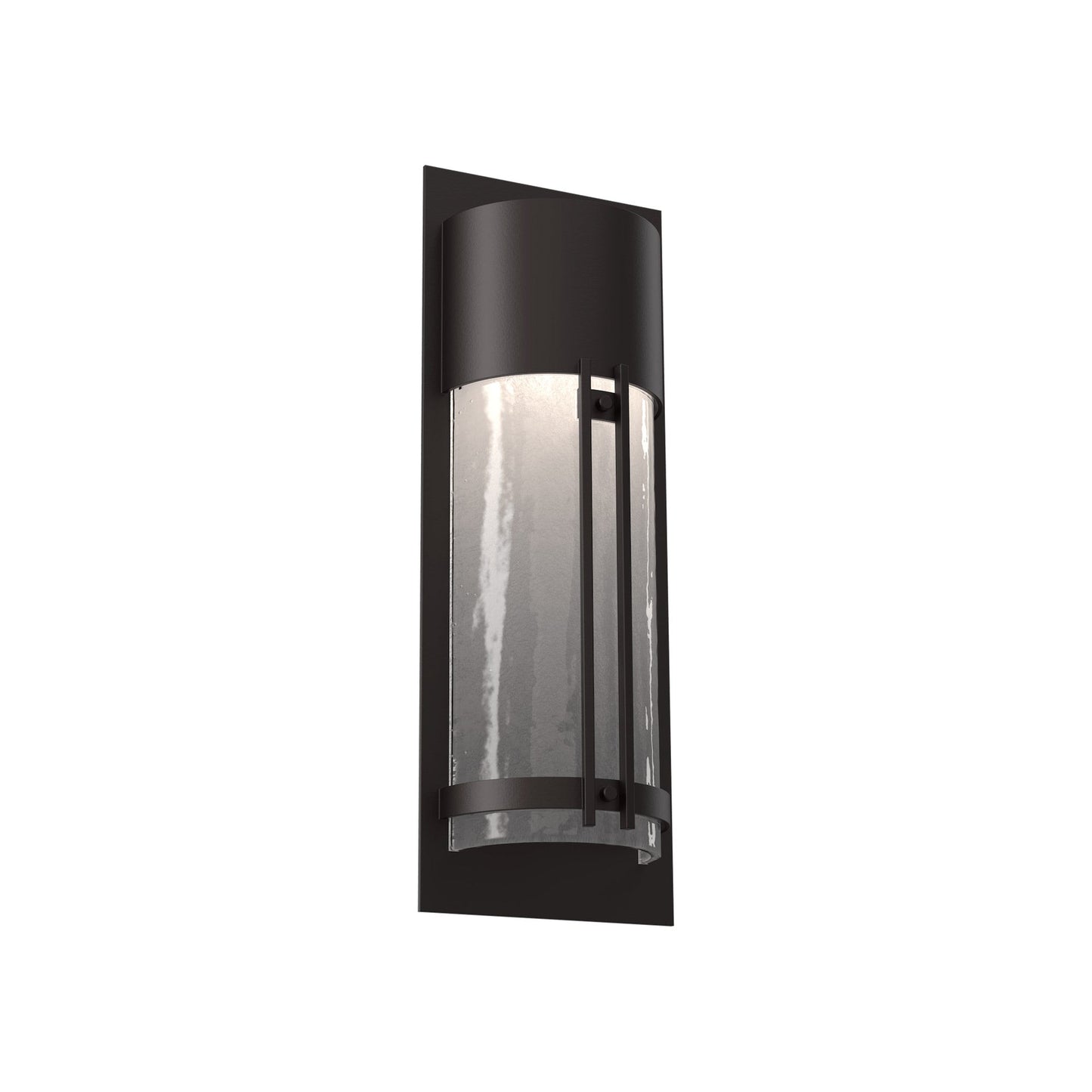 Half Round Outdoor LED Wall Light in Statuary Bronze/Frosted Granite (19.3-Inch).