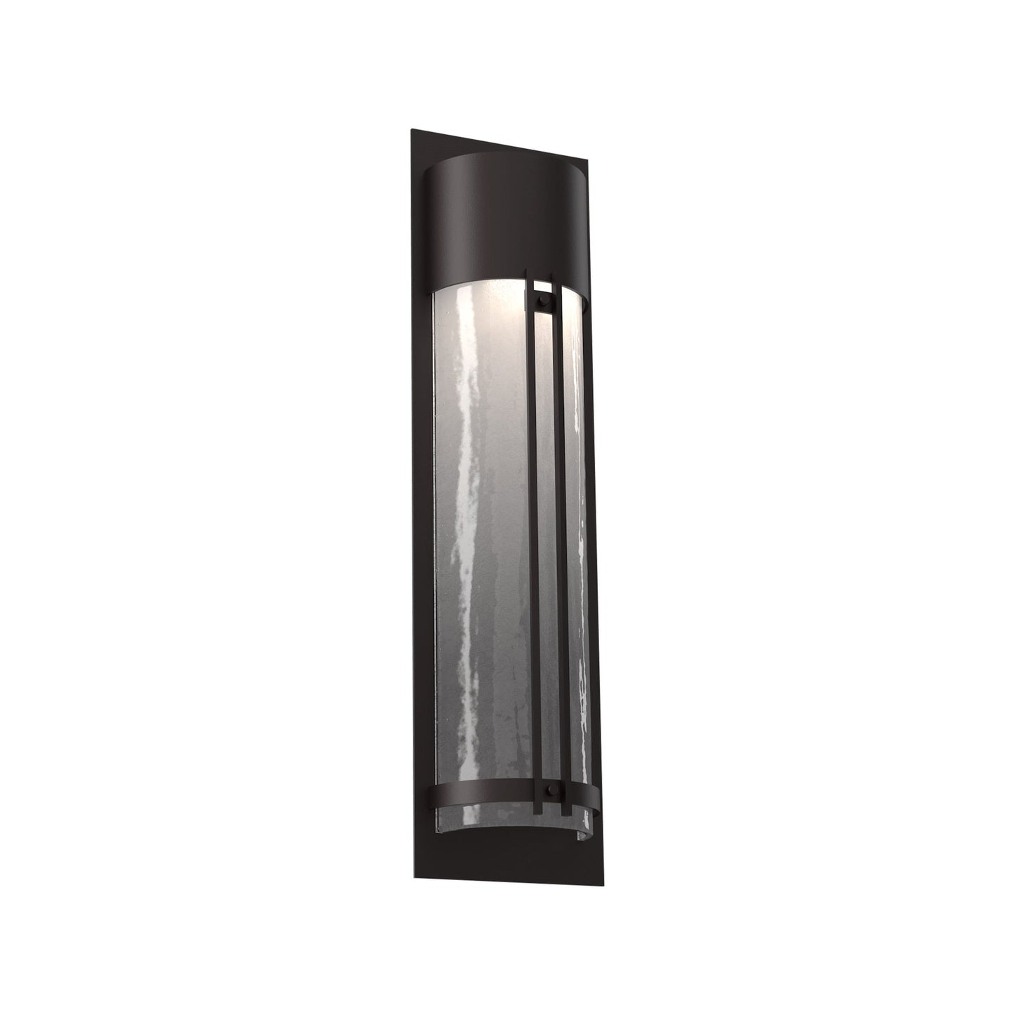 Half Round Outdoor LED Wall Light in Statuary Bronze/Frosted Granite (26.3-Inch).