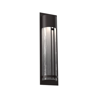 Half Round Outdoor LED Wall Light in Statuary Bronze/Frosted Granite (26.3-Inch).