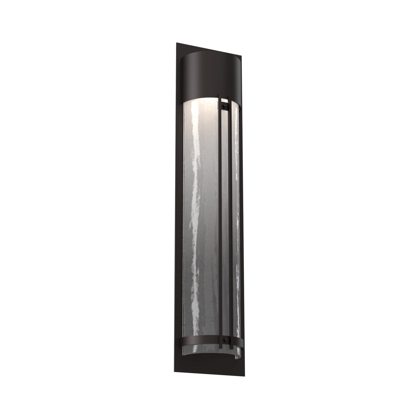 Half Round Outdoor LED Wall Light in Statuary Bronze/Frosted Granite (31.3-Inch).