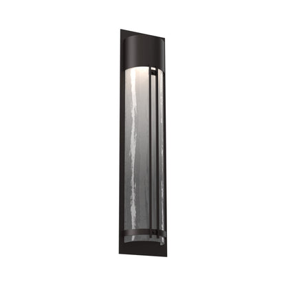 Half Round Outdoor LED Wall Light in Statuary Bronze/Frosted Granite (31.3-Inch).