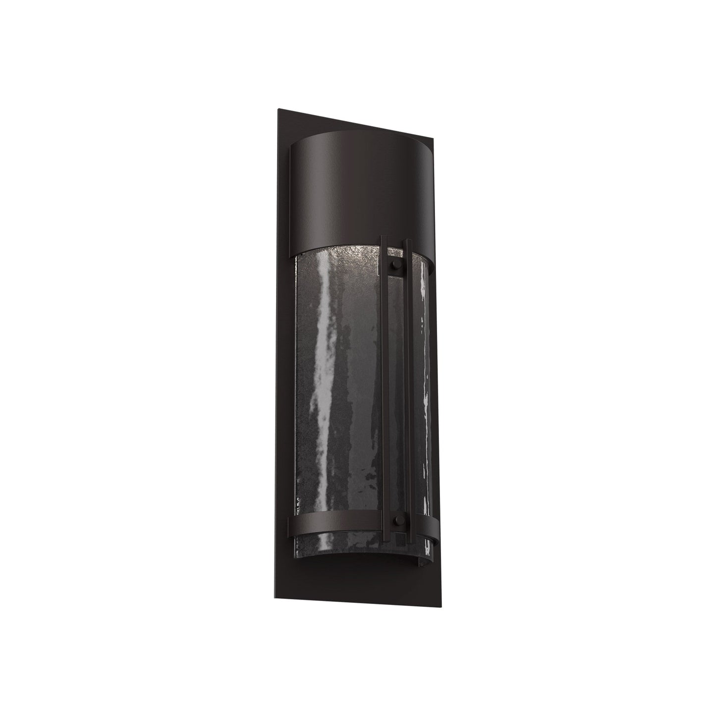 Half Round Outdoor LED Wall Light in Statuary Bronze/Smoke Granite (19.3-Inch).