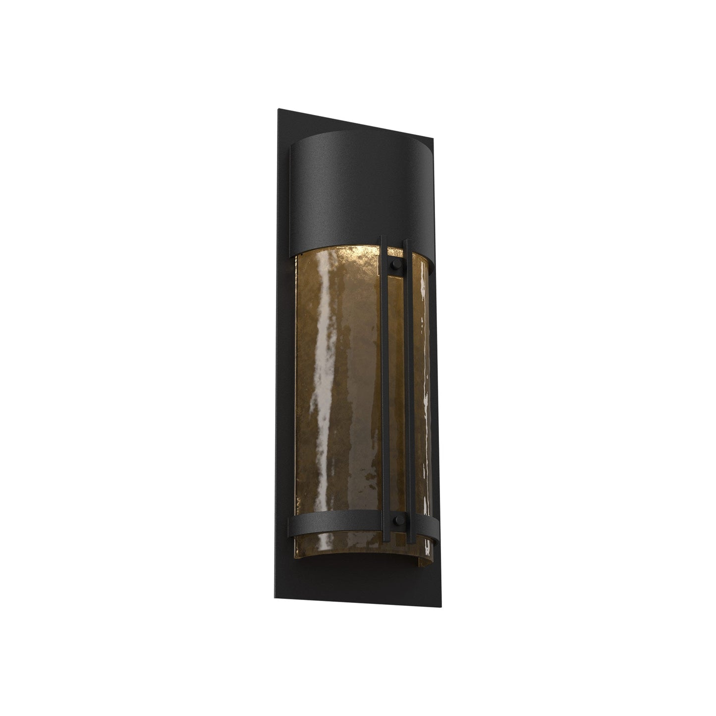 Half Round Outdoor LED Wall Light in Textured Black/Bronze Granite (19.3-Inch).