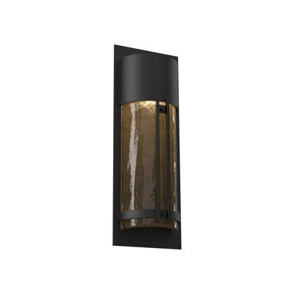 Half Round Outdoor LED Wall Light in Textured Black/Bronze Granite (19.3-Inch).
