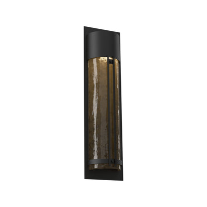 Half Round Outdoor LED Wall Light in Textured Black/Bronze Granite (26.3-Inch).