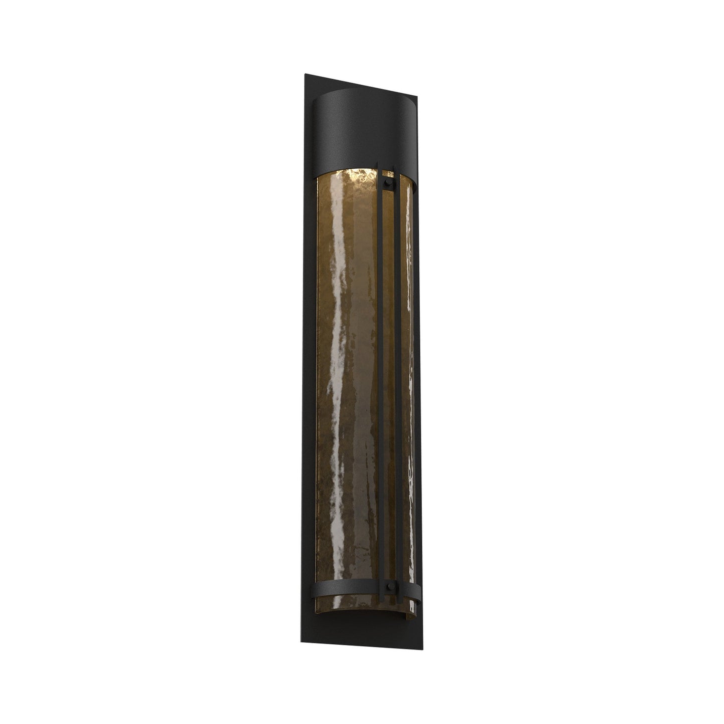 Half Round Outdoor LED Wall Light in Textured Black/Bronze Granite (31.3-Inch).