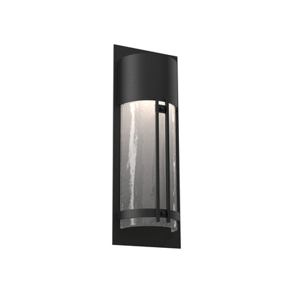 Half Round Outdoor LED Wall Light in Textured Black/Frosted Granite (19.3-Inch).