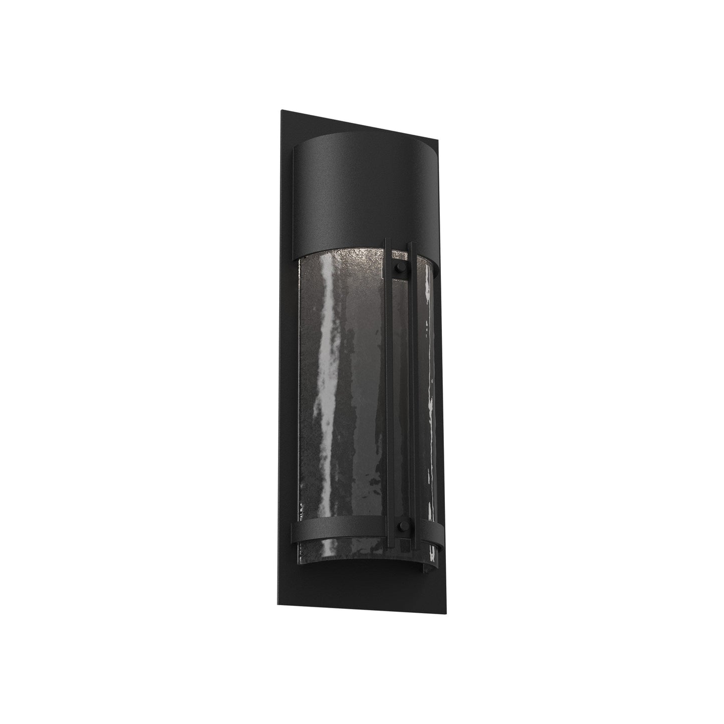 Half Round Outdoor LED Wall Light in Textured Black/Smoke Granite (19.3-Inch).