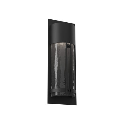 Half Round Outdoor LED Wall Light in Textured Black/Smoke Granite (19.3-Inch).