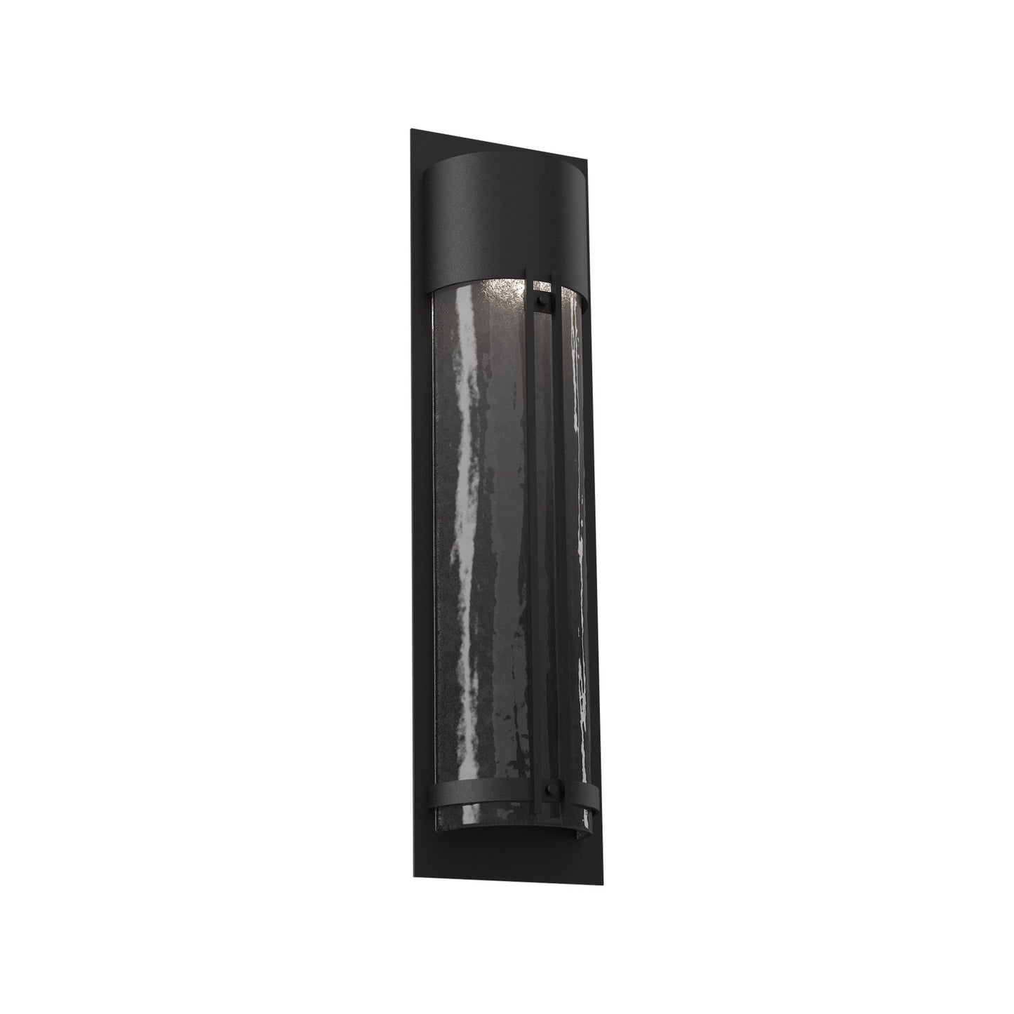 Half Round Outdoor LED Wall Light in Textured Black/Smoke Granite (26.3-Inch).