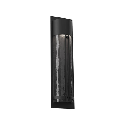 Half Round Outdoor LED Wall Light in Textured Black/Smoke Granite (26.3-Inch).