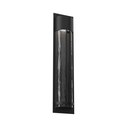 Half Round Outdoor LED Wall Light in Textured Black/Smoke Granite (31.3-Inch).