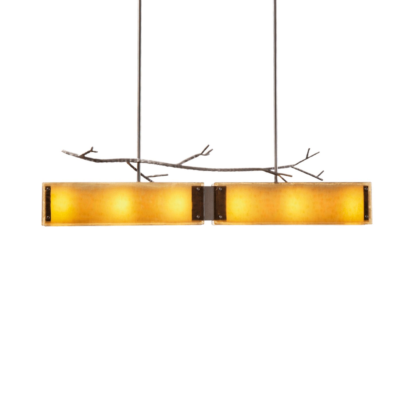 Ironwood Linear LED Chandelier in Gunmetal/Bronze Granite (44.3-Inch).