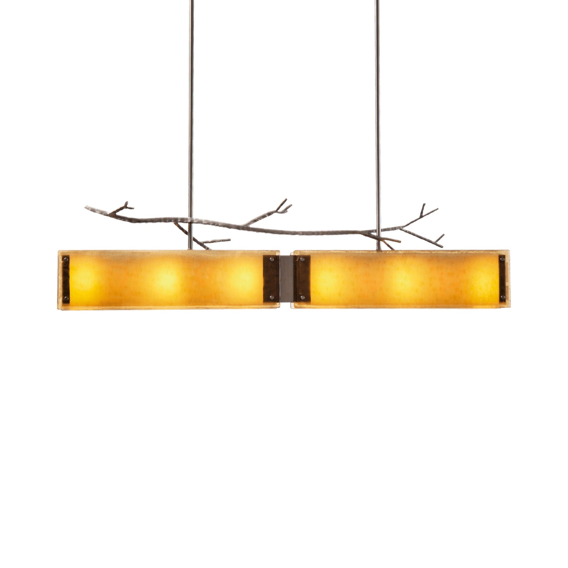 Ironwood Linear LED Chandelier in Gunmetal/Bronze Granite (44.3-Inch).
