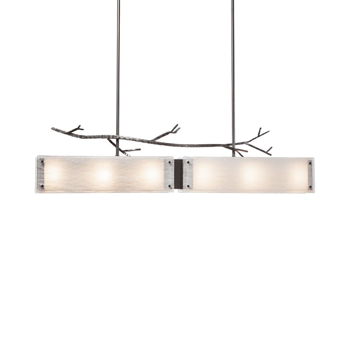 Ironwood Linear LED Chandelier in Gunmetal/Frosted Granite (44.3-Inch).