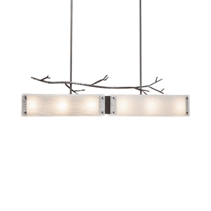 Ironwood Linear LED Chandelier in Gunmetal/Frosted Granite (44.3-Inch).