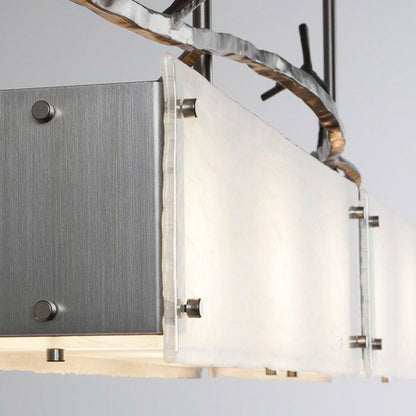 Ironwood Linear LED Chandelier in Detail.