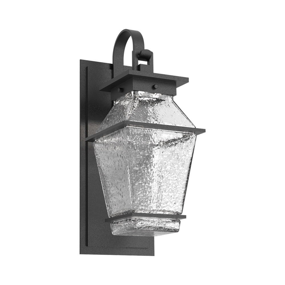 Landmark Outdoor LED Wall Light with Shepherd's Hook in Textured Black.