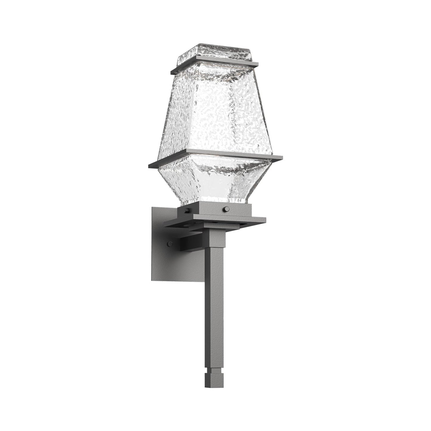 Landmark Torch Outdoor LED Wall Light in Argento Grey.