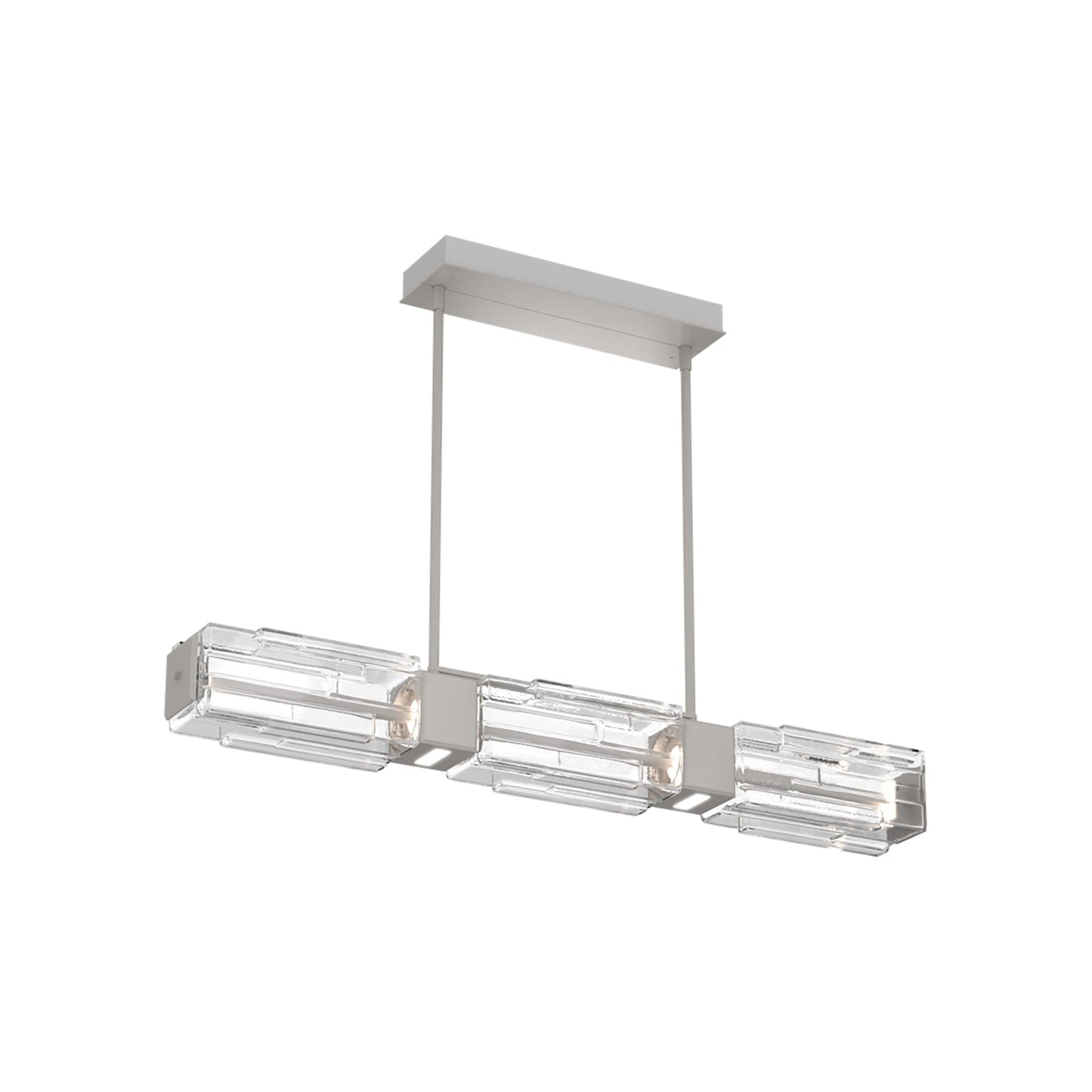 Ledgestone Linear LED Chandelier in Beige Silver (41-Inch).