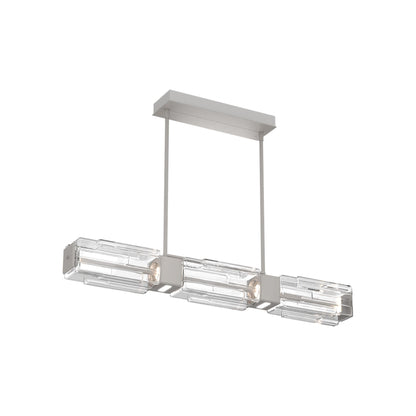 Ledgestone Linear LED Chandelier in Beige Silver (41-Inch).