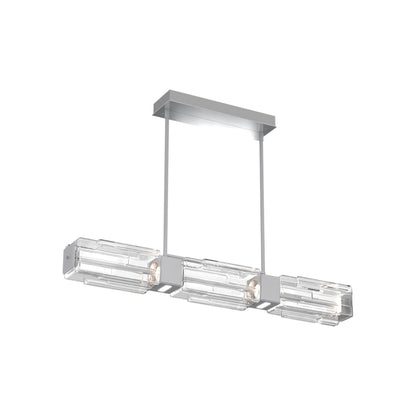 Ledgestone Linear LED Chandelier in Classic Silver (41-Inch).