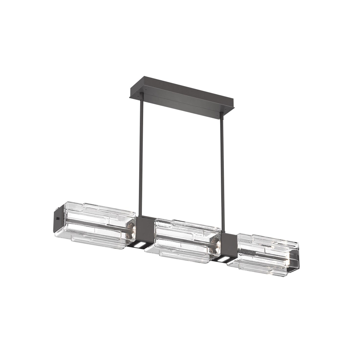 Ledgestone Linear LED Chandelier in Graphite (41-Inch).