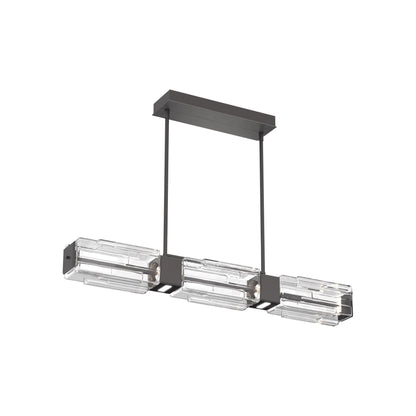 Ledgestone Linear LED Chandelier in Graphite (41-Inch).