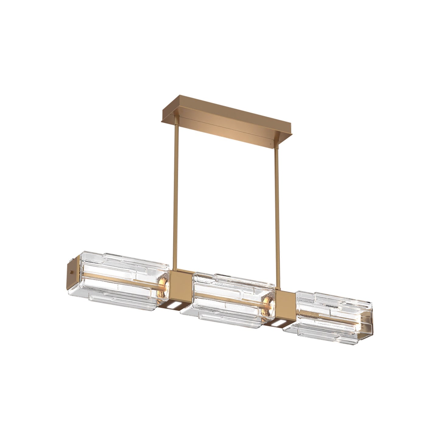 Ledgestone Linear LED Chandelier in Novel Brass (41-Inch).