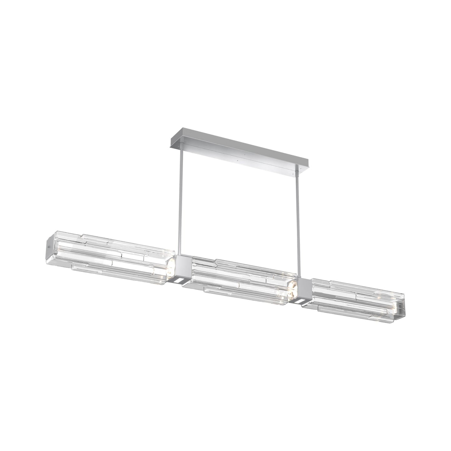 Ledgestone Linear LED Chandelier in Classic Silver (67-Inch).