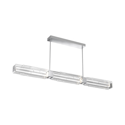 Ledgestone Linear LED Chandelier in Classic Silver (67-Inch).