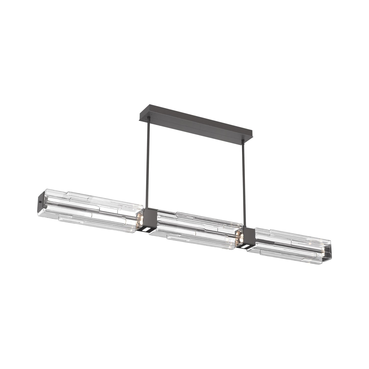 Ledgestone Linear LED Chandelier in Graphite (67-Inch).