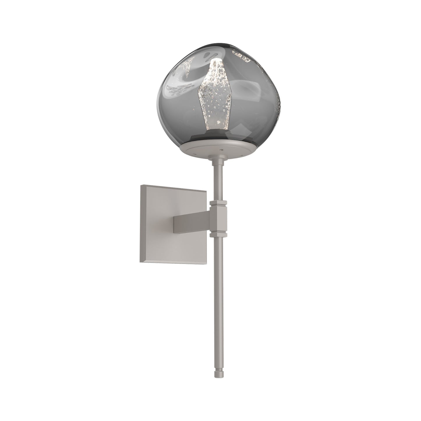 Luna Belvedere LED Wall Light in Beige Silver/Smoke (Geo Crystal).