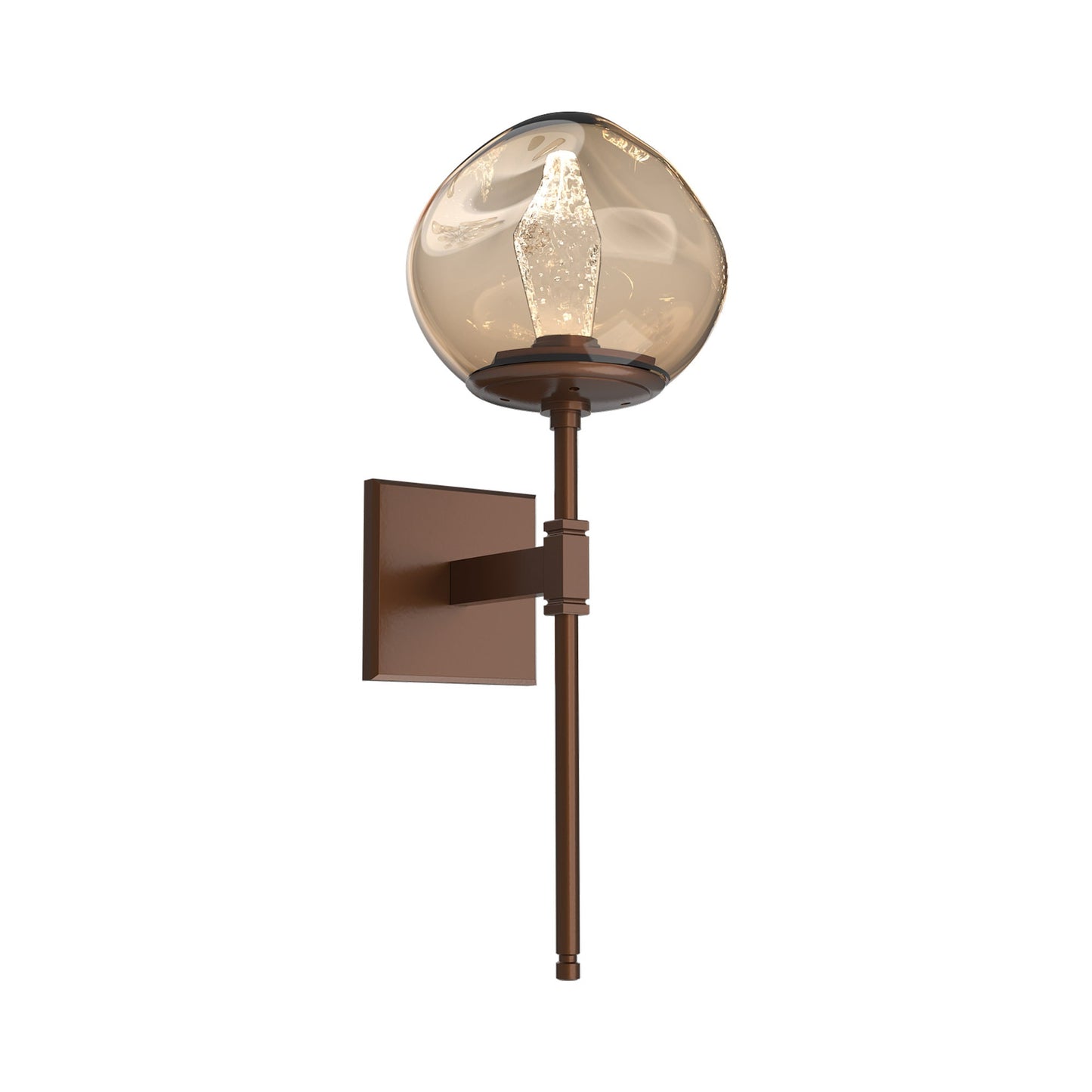 Luna Belvedere LED Wall Light in Burnished Bronze/Bronze (Geo Crystal).