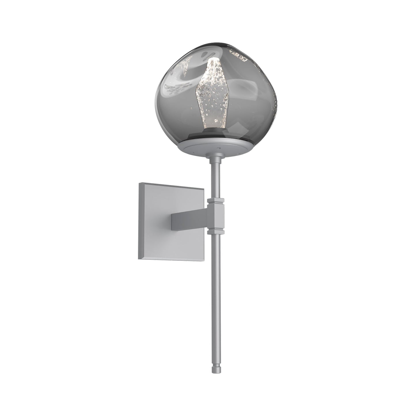 Luna Belvedere LED Wall Light in Classic Silver/Smoke (Geo Crystal).