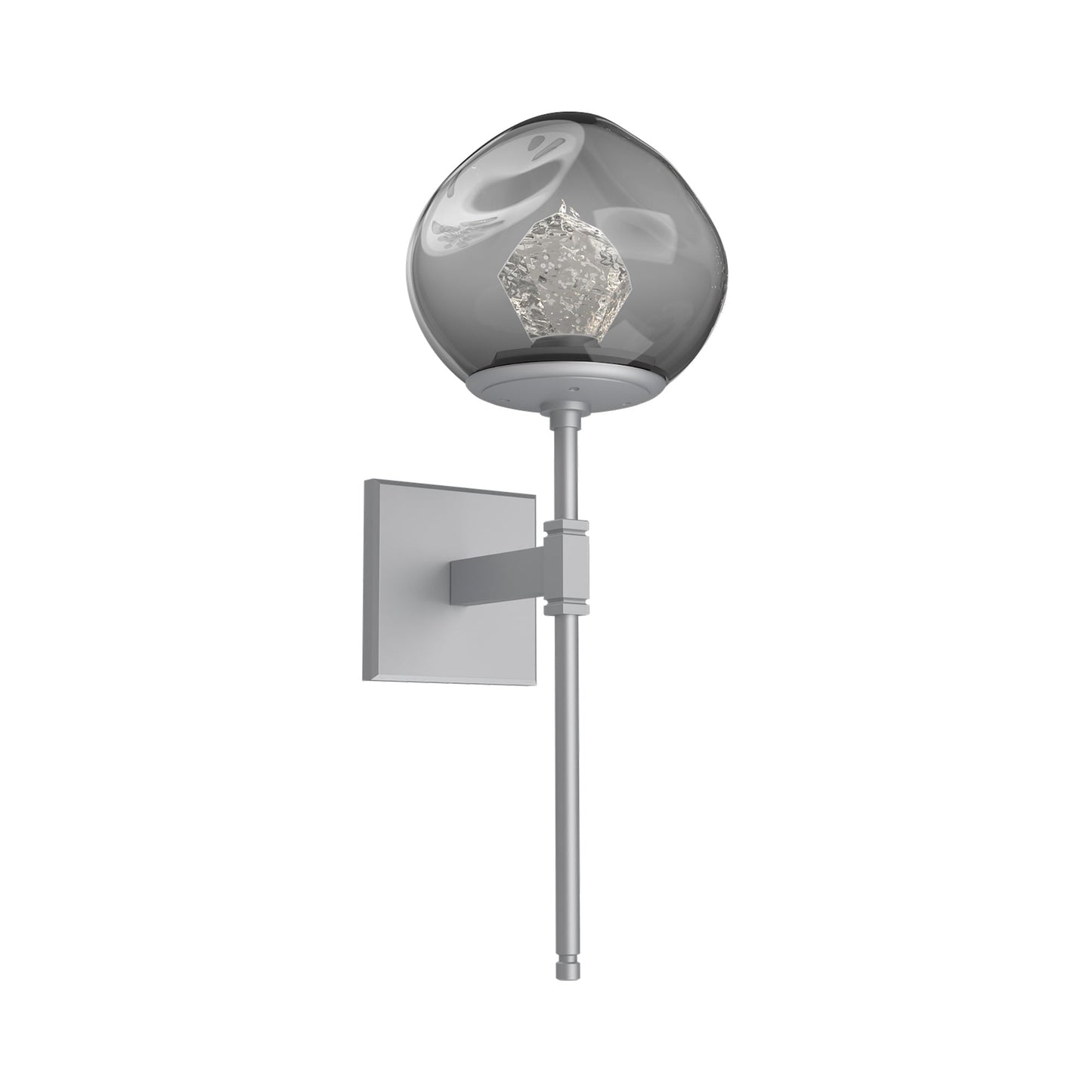 Luna Belvedere LED Wall Light in Classic Silver/Smoke (Zircon Crystal).