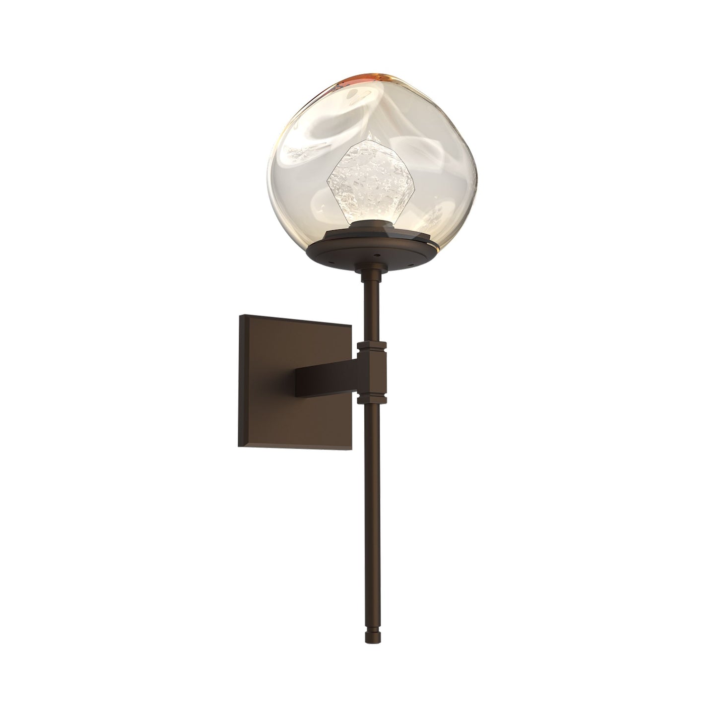Luna Belvedere LED Wall Light in Flat Bronze/Amber (Zircon Crystal).