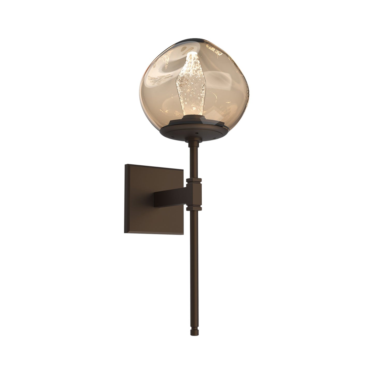 Luna Belvedere LED Wall Light in Flat Bronze/Bronze (Geo Crystal).