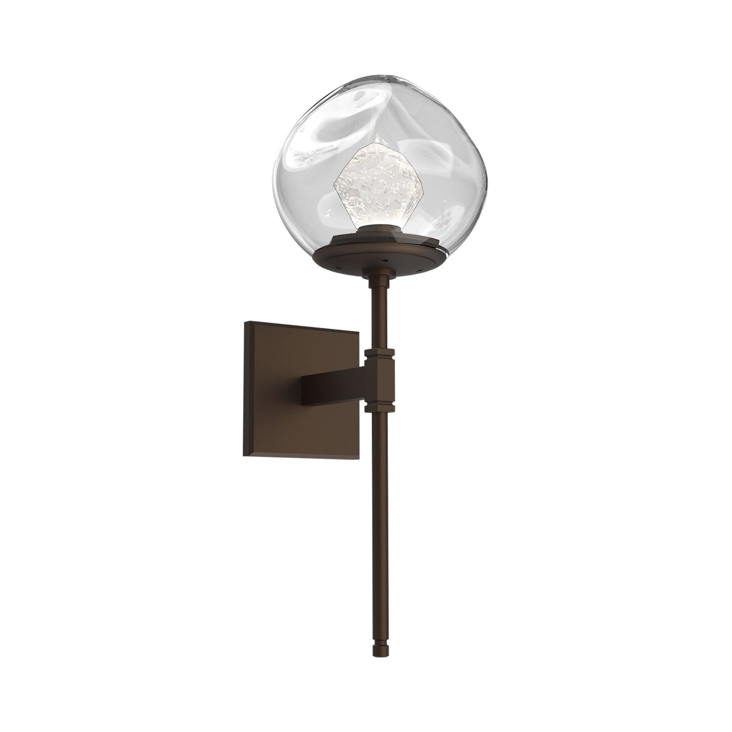 Luna Belvedere LED Wall Light in Flat Bronze/Clear (Zircon Crystal).