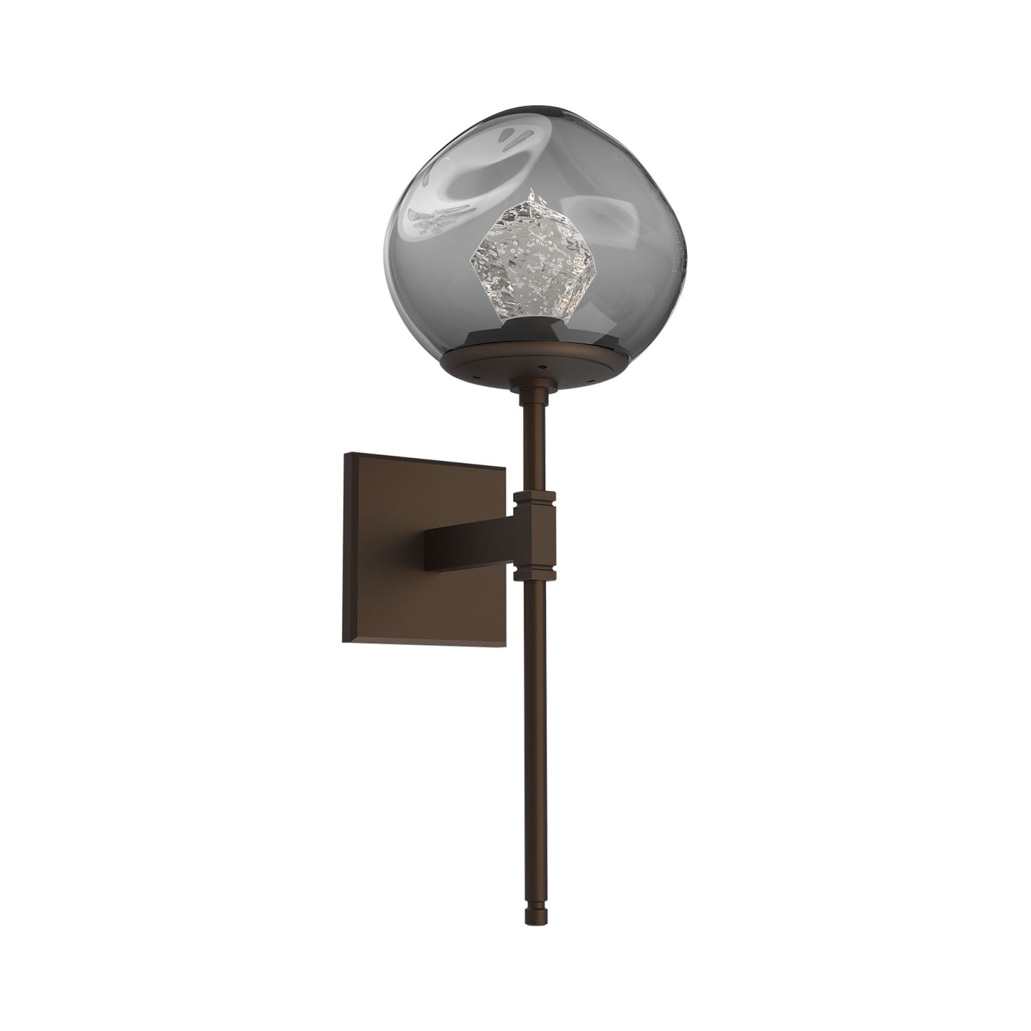 Luna Belvedere LED Wall Light in Flat Bronze/Smoke (Zircon Crystal).