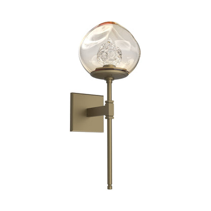 Luna Belvedere LED Wall Light in Gilded Brass/Amber (Floret Crystal).
