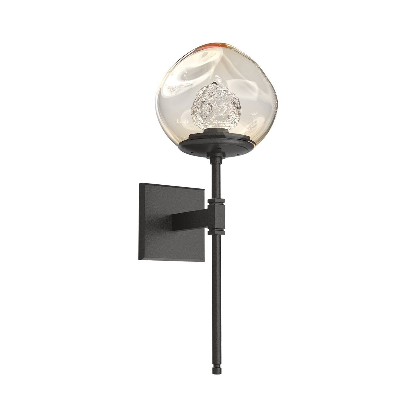 Luna Belvedere LED Wall Light in Graphite/Amber (Floret Crystal).