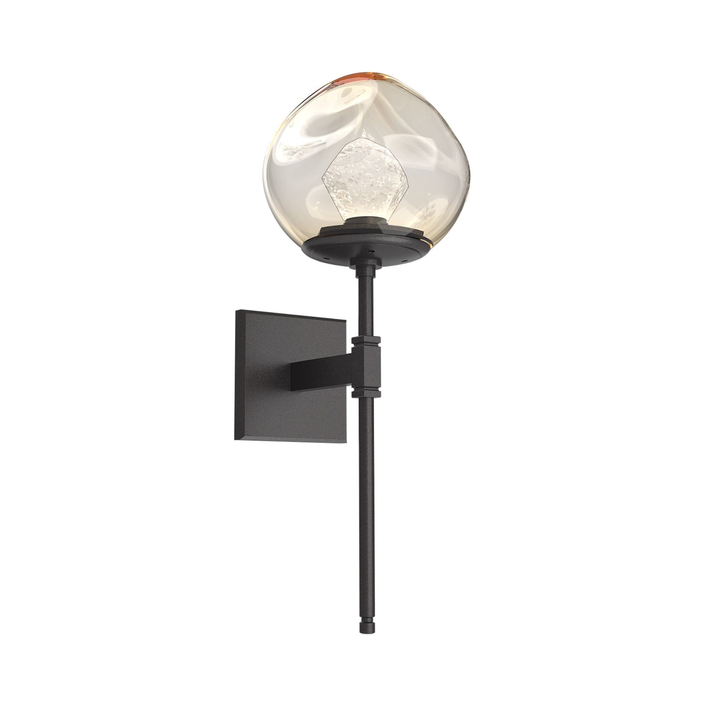 Luna Belvedere LED Wall Light in Graphite/Amber (Zircon Crystal).