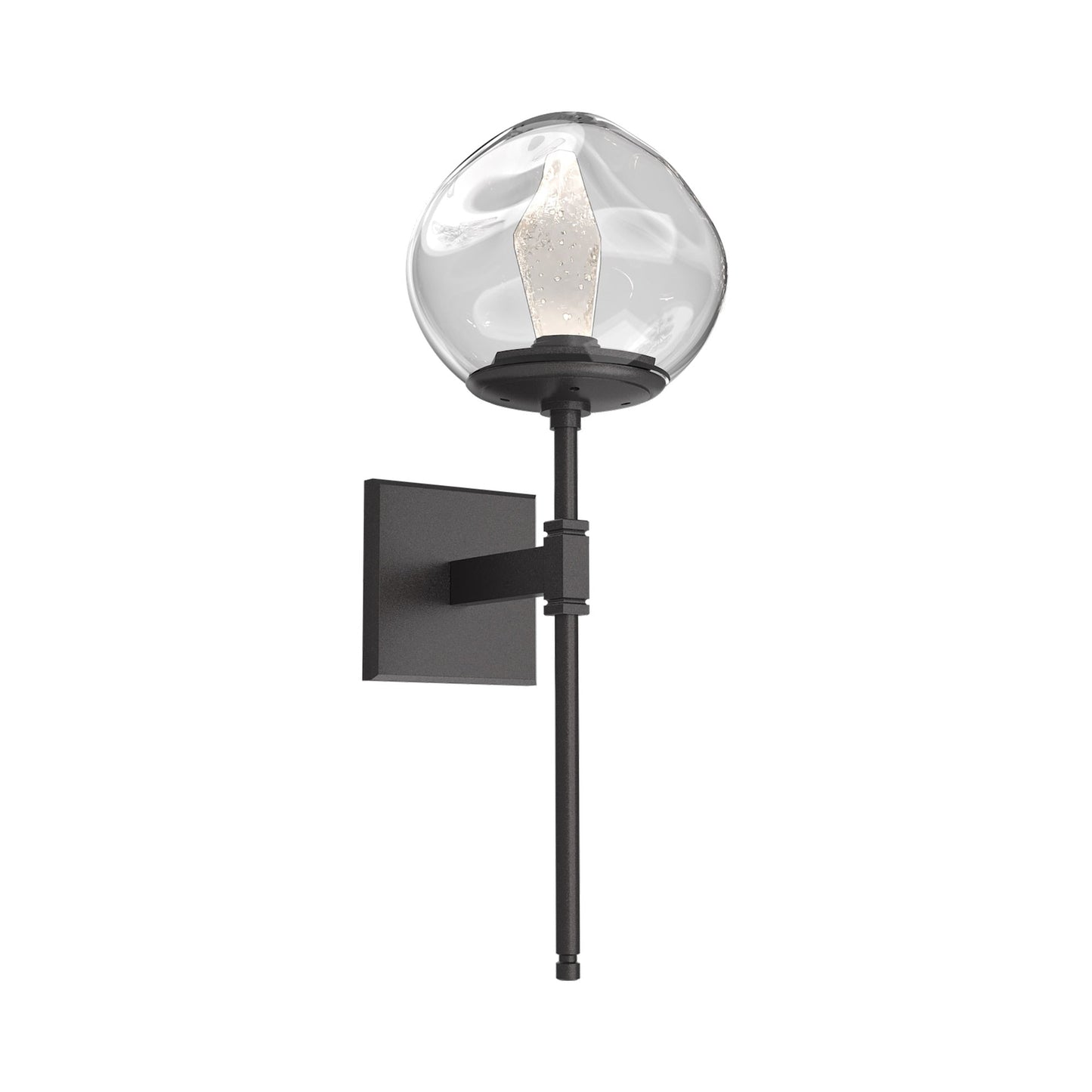 Luna Belvedere LED Wall Light in Graphite/Clear (Geo Crystal).