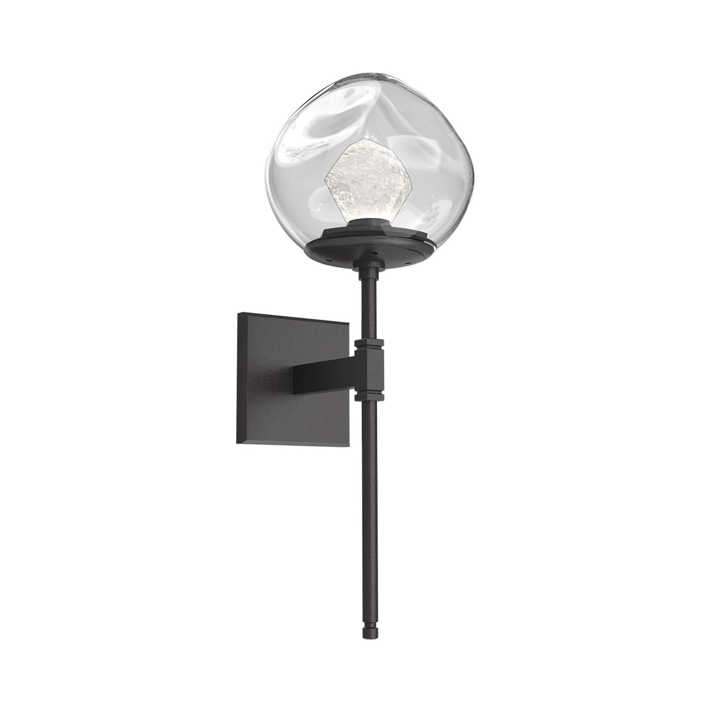 Luna Belvedere LED Wall Light in Graphite/Clear (Zircon Crystal).