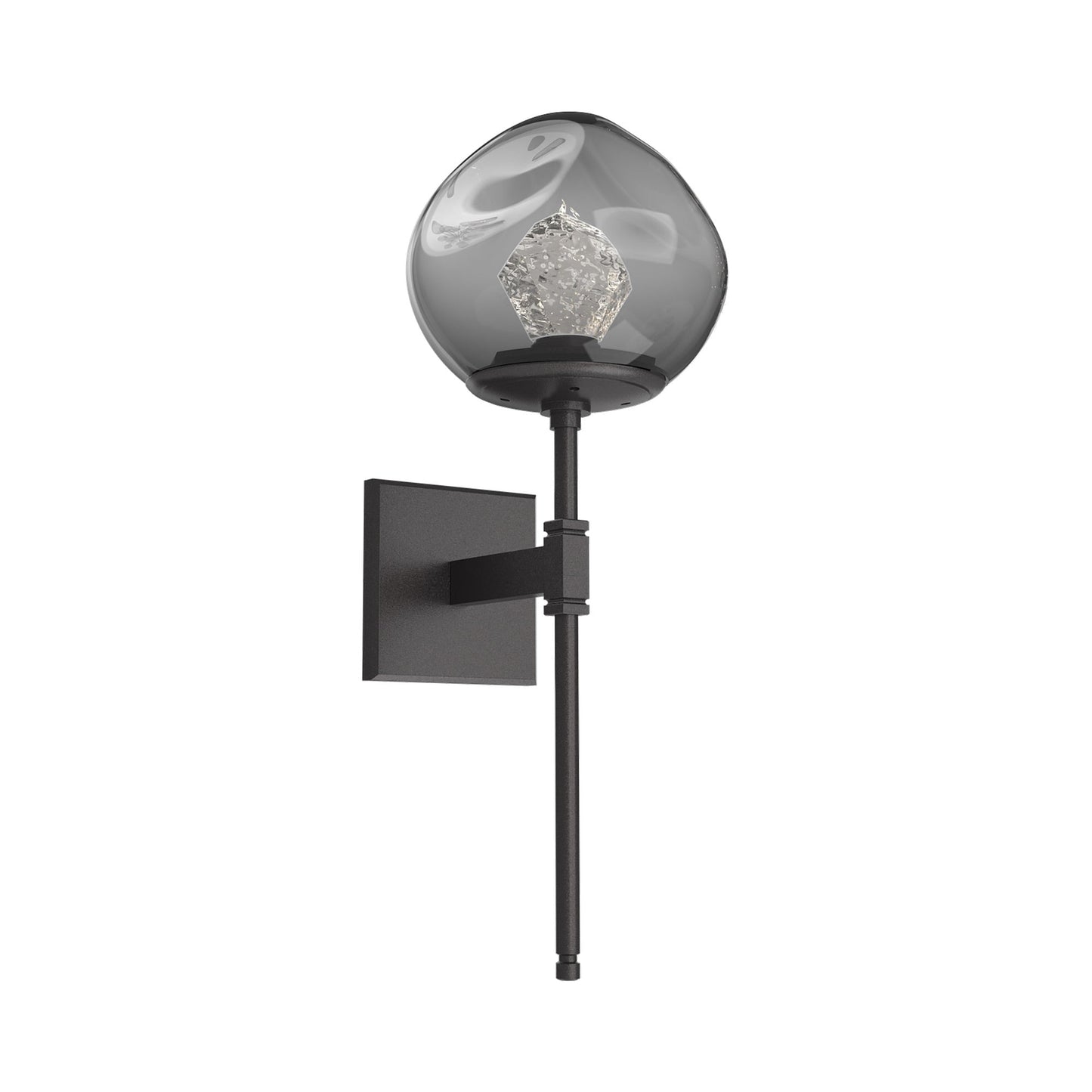 Luna Belvedere LED Wall Light in Graphite/Smoke (Zircon Crystal).