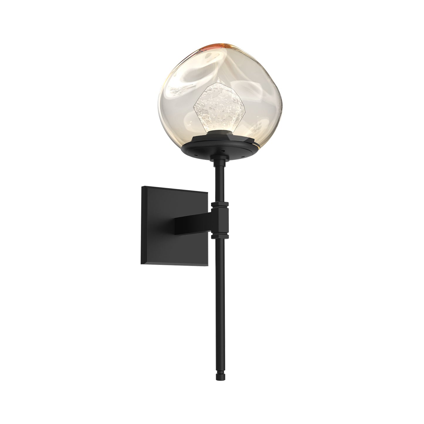 Luna Belvedere LED Wall Light in Matte Black/Amber (Zircon Crystal).