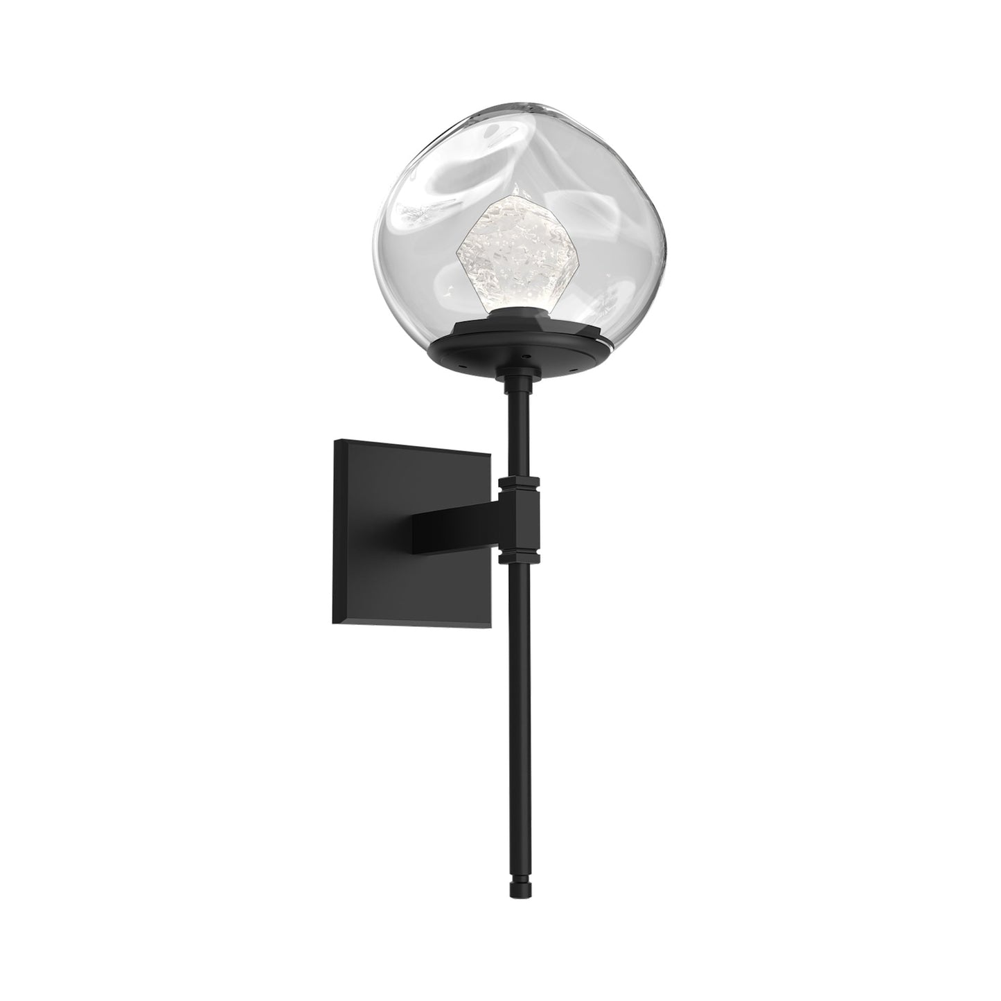 Luna Belvedere LED Wall Light in Matte Black/Clear (Zircon Crystal).
