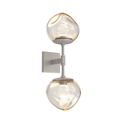 Luna Double LED Wall Light in Beige Silver/Amber (Zircon Crystal).